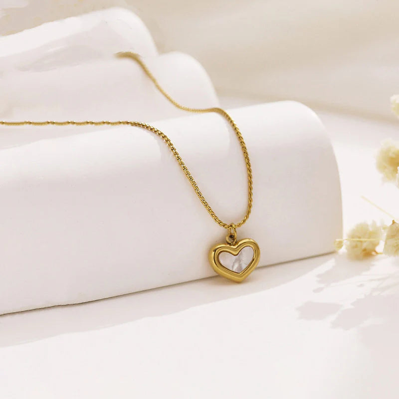 Mother of Pearl Heart Necklace