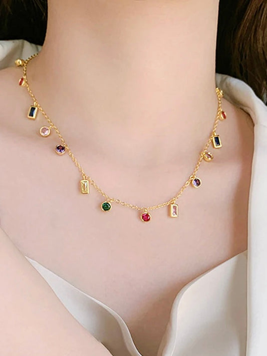 Gia Multicolor Charm Necklace