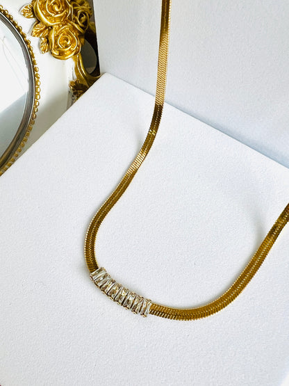 Lina Gold Plated Zircod Snack Chain Necklace