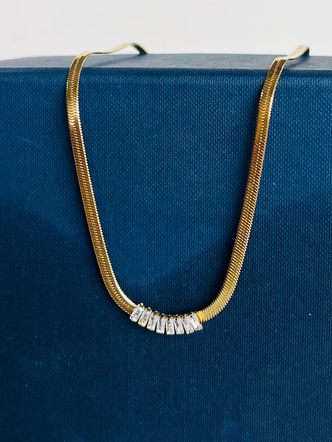 Lina Gold Plated Zircod Snack Chain Necklace