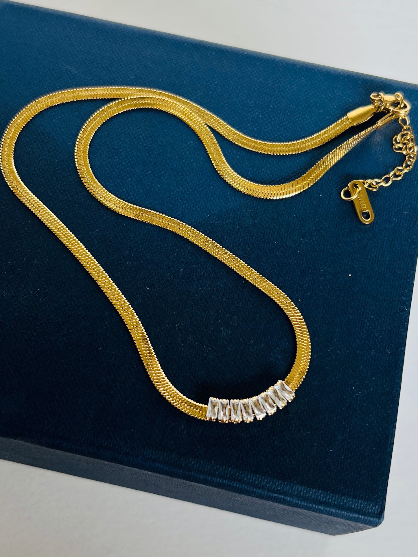 Lina Gold Plated Zircod Snack Chain Necklace