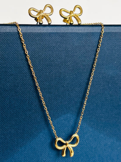 Golden Bow Necklace set