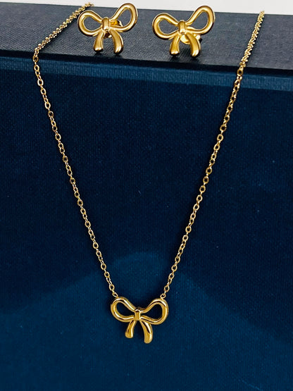 Golden Bow Necklace set