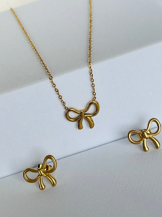 Golden Bow Necklace set