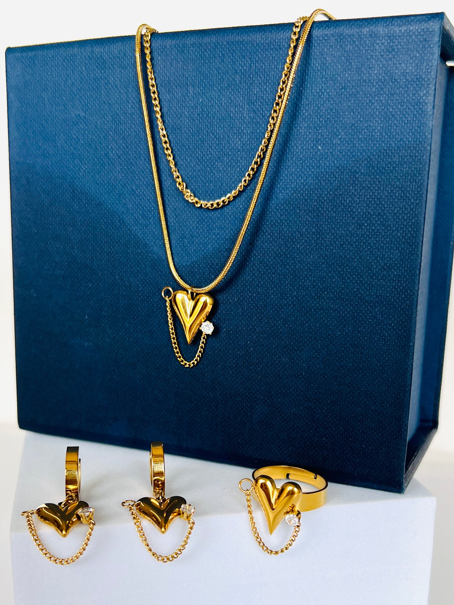 Heart Shape Layered Necklace set DB-GP115000Z