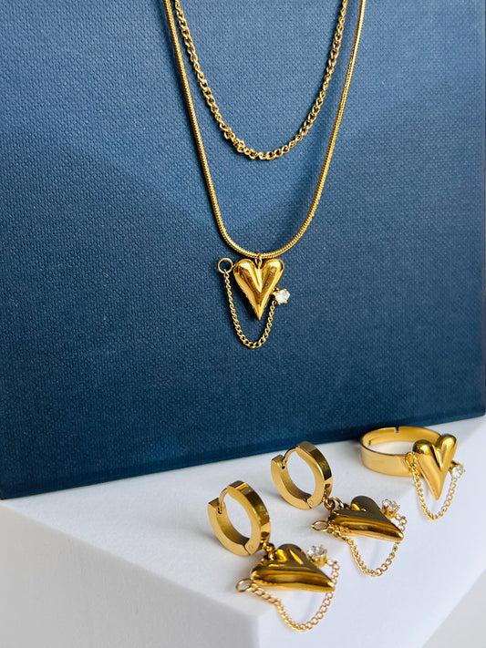 Heart Shape Layered Necklace set DB-GP115000Z