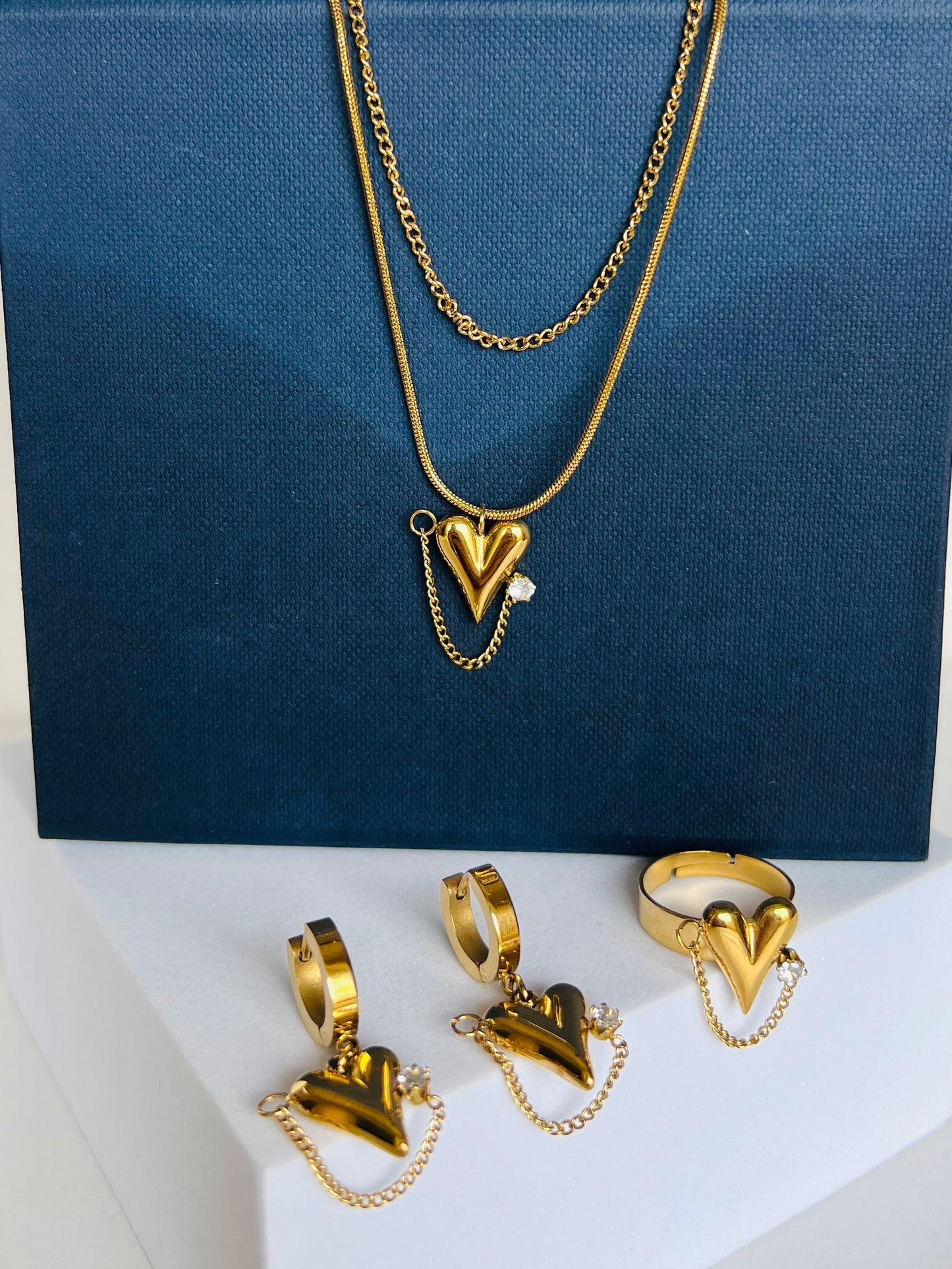 Heart Shape Layered Necklace set DB-GP115000Z