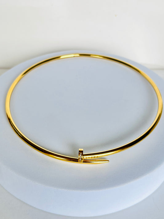 Gold Plated Sleek Hasli Necklace
