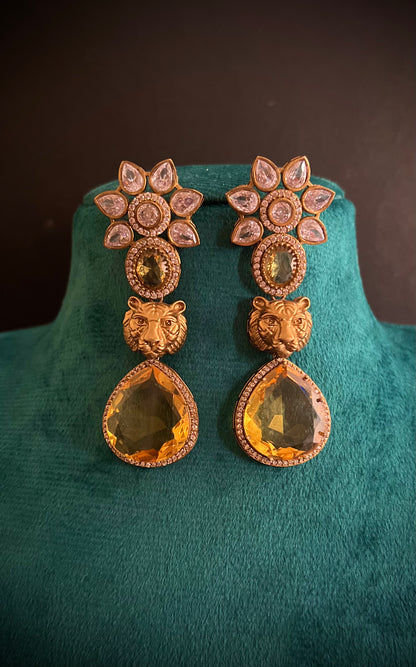 Sabyasachi Inspired Doublet Stone Hanging Earrings DB-SS11280Z6