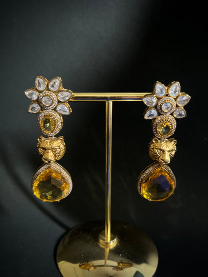 Sabyasachi Inspired Doublet Stone Hanging Earrings DB-SS11280Z6