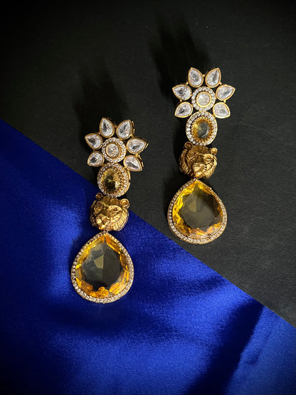 Sabyasachi Inspired Doublet Stone Hanging Earrings DB-SS11280Z6