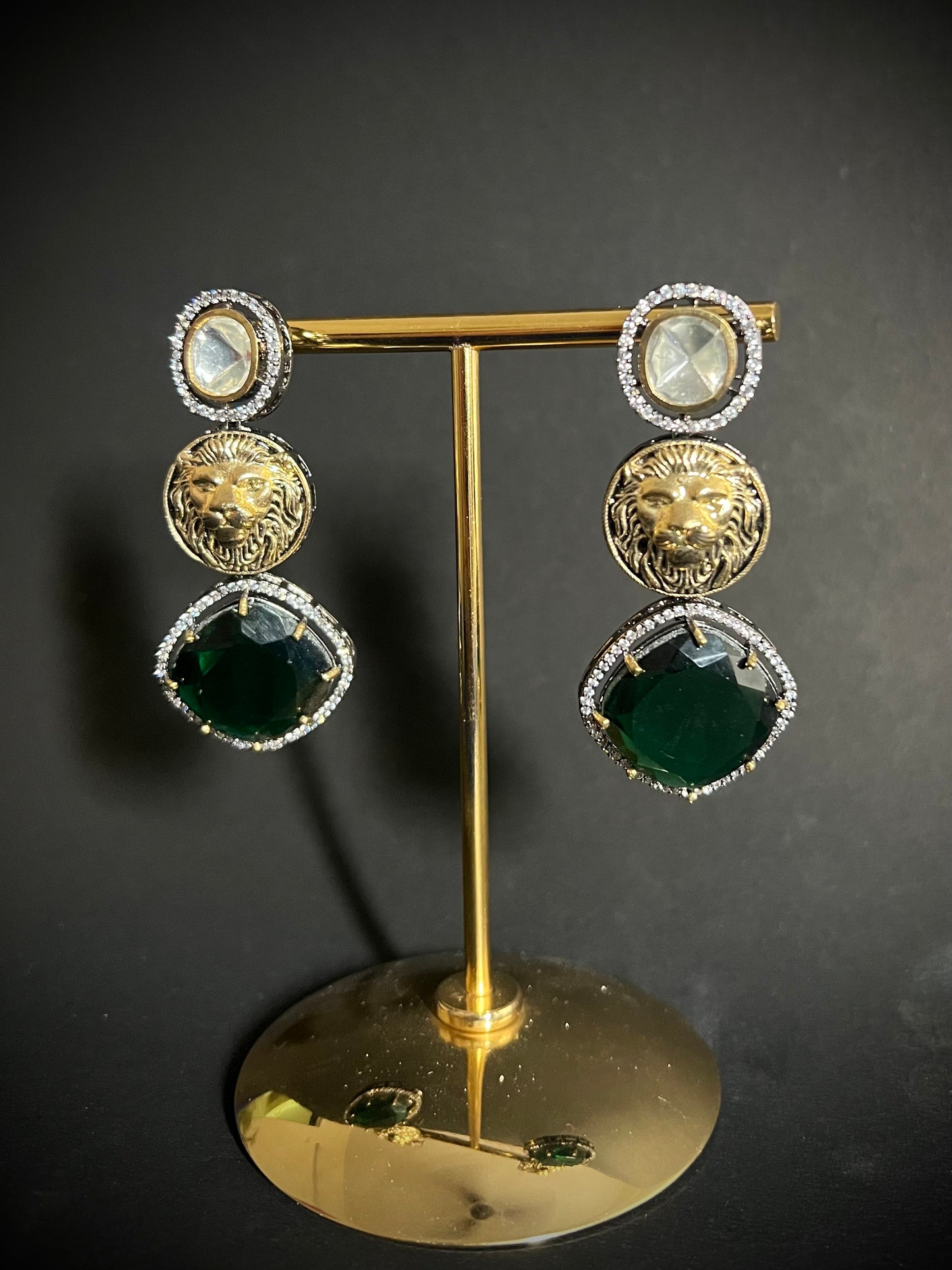 Sabyasachi Inspired Kundan Doublet Stone Hanging Earrings DB-SS11010Z7