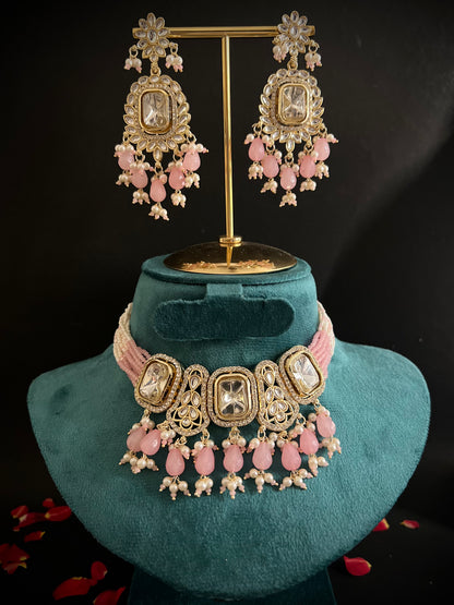 Shivi Gold Plated Royal Kundan Choker Necklace Set DB-GP13000Z13