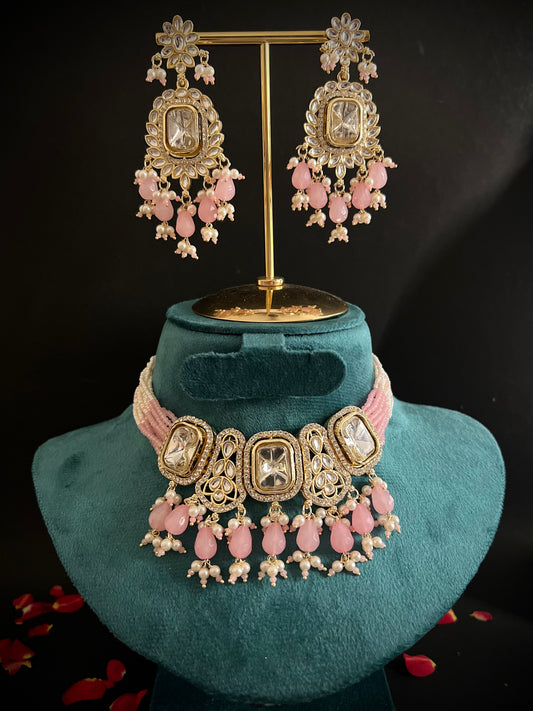 Shivi Gold Plated Royal Kundan Choker Necklace Set DB-GP13000Z13