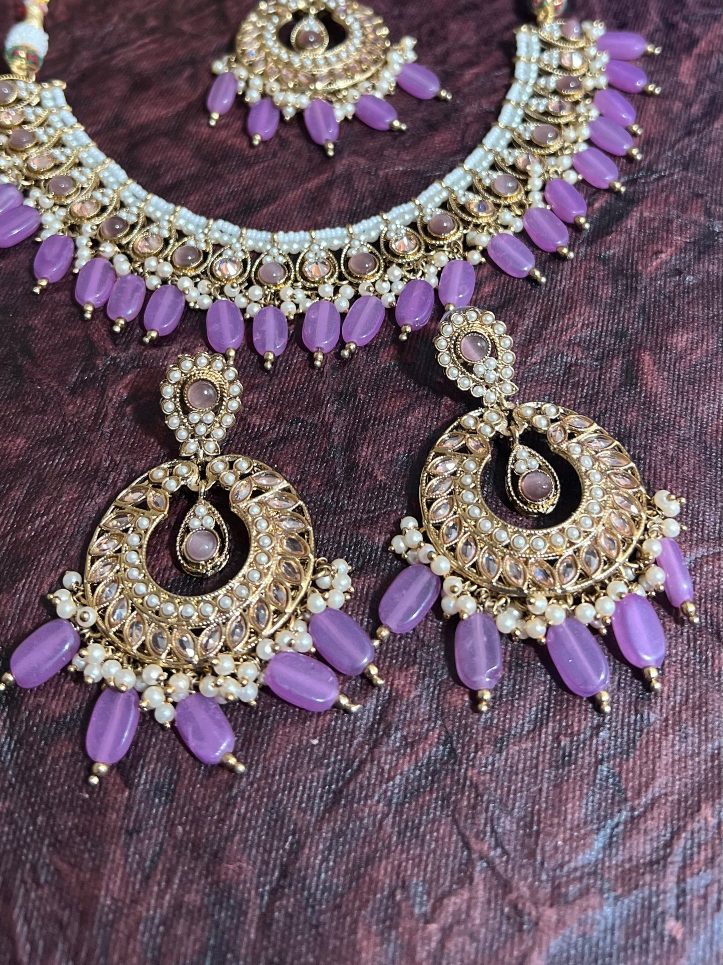 Akshara Reverse AD Lavender Necklace Set DB-RAD11600Z