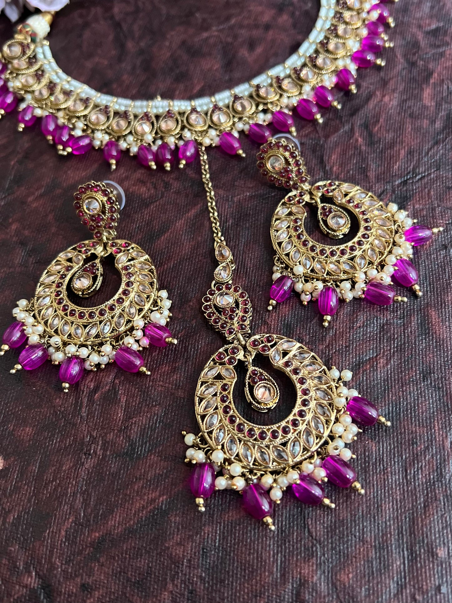 Akshara Reverse AD Purple Necklace Set DB-RAD11600Z