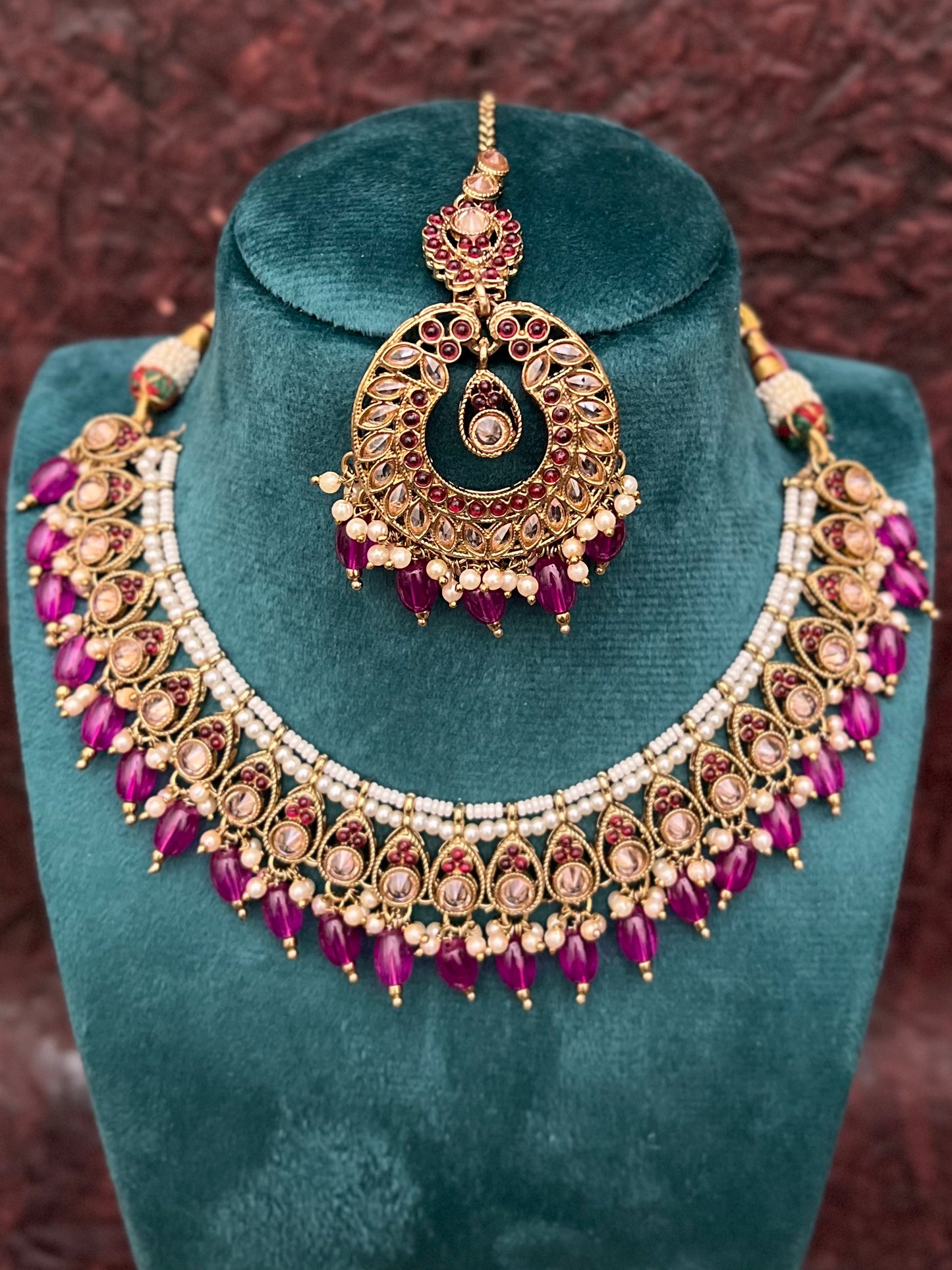 Akshara Reverse AD Purple Necklace Set DB-RAD11600Z