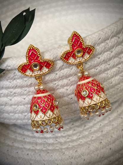 Meenakari Dual Shade Jaal Jhumka earrings DB-MK3300Z11