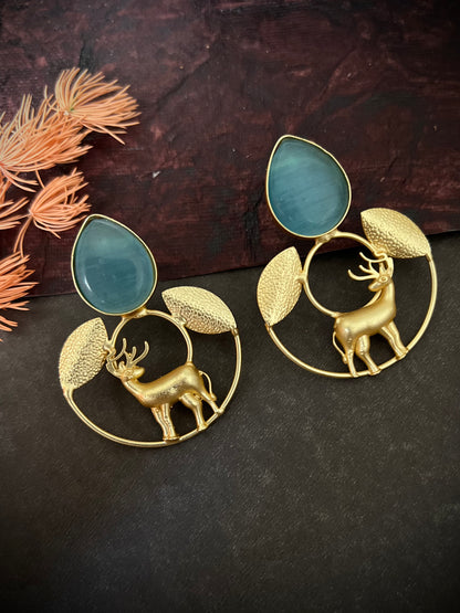 Hiran Brass Blue earrings DB-BRS1300Z4