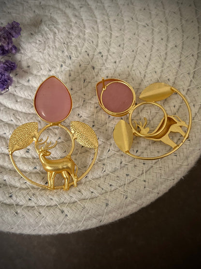 Hiran Brass earrings Pink DB-BRS1300Z1