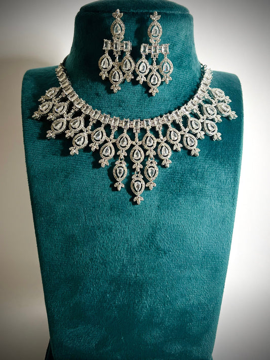 Ruhani White Crystal AD necklace set DB-AD12200Z