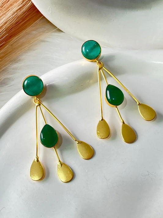 Trendy Teardrop Golden Brass Earrings DB-BR13002Z