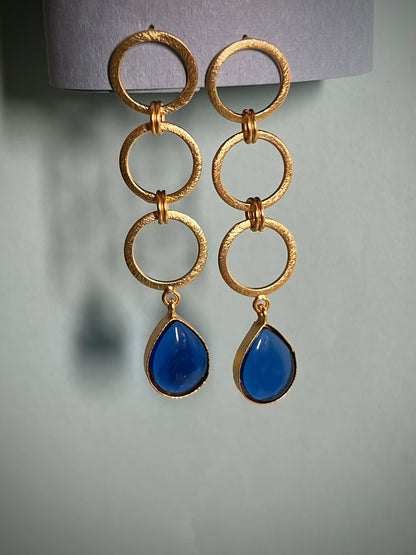 Trendy Gold Brass Dangler Earrings DB-BR1300Z