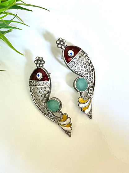 Silver Fish Stud Earrings DB-SR1400Z2