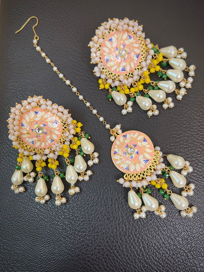 Meera Meenakari Earrings with Mangtika DB-GP13600Z