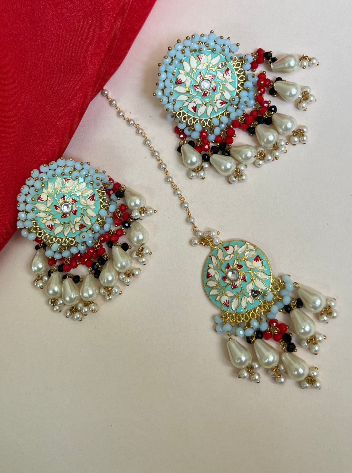 Meera Meenakari Earrings with Mangtika DB-GP13600Z