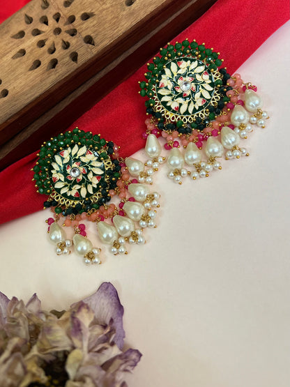 Meera Meenakari Earrings with Mangtika DB-GP13600Z