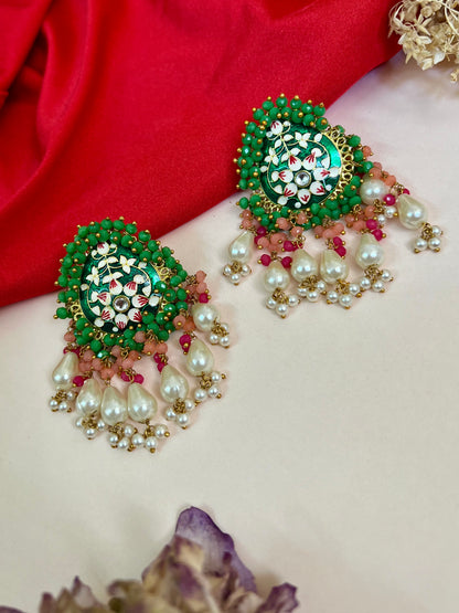 Jharna Beautiful Meenakari Stud earrings DB-GP13600Z