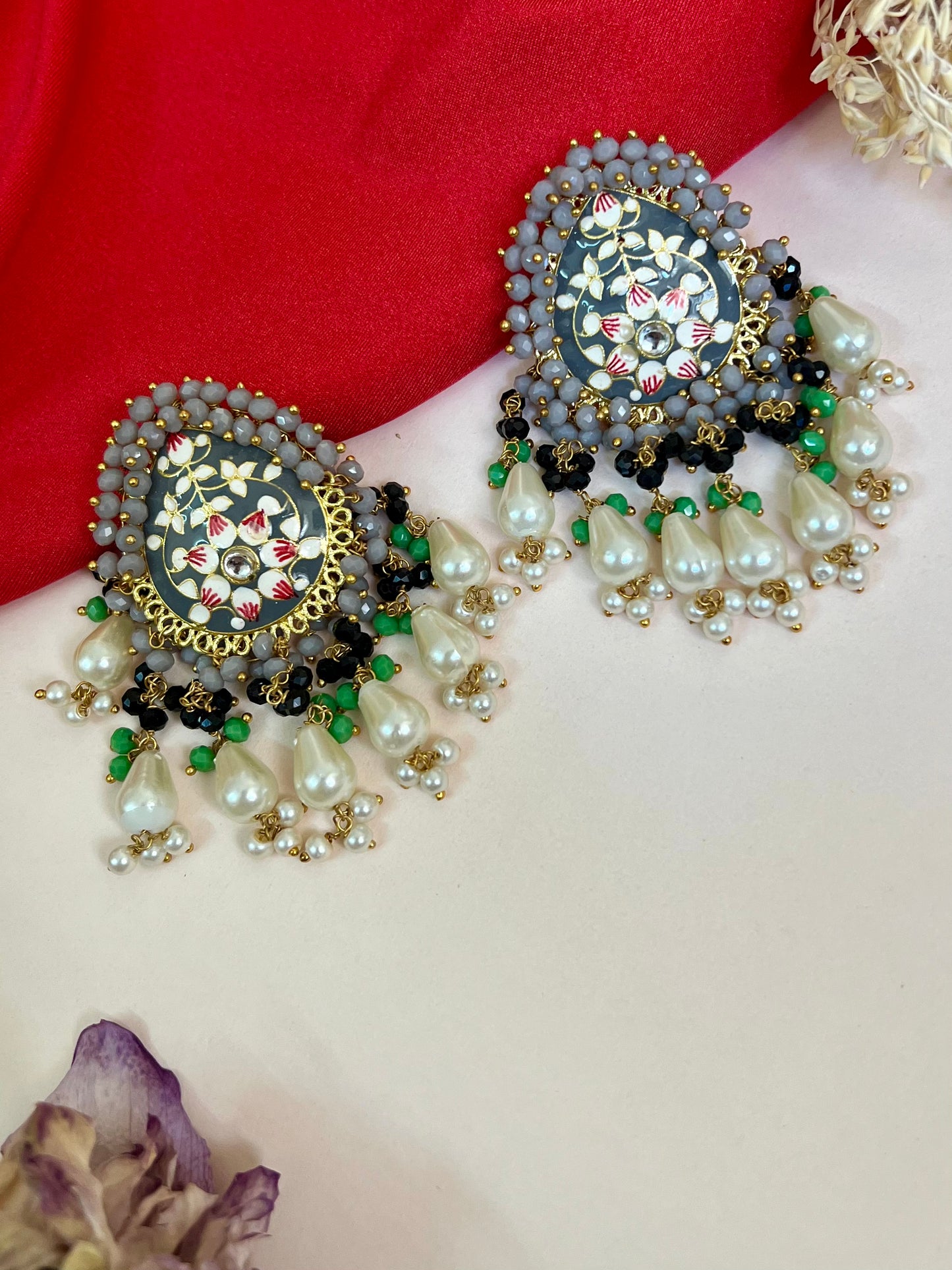 Jharna Beautiful Meenakari Stud earrings DB-GP13600Z