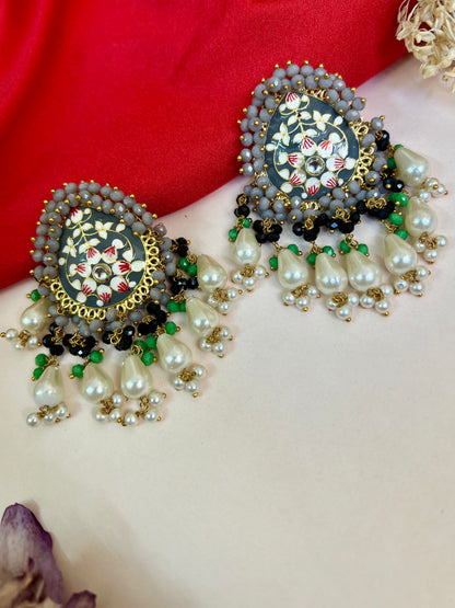 Jharna Beautiful Meenakari Stud earrings DB-GP13600Z