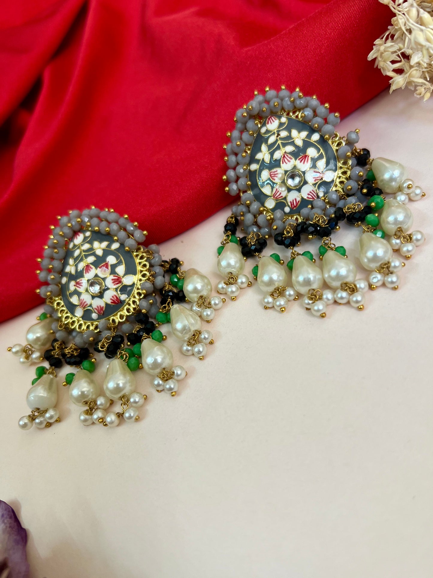 Jharna Beautiful Meenakari Stud earrings DB-GP13600Z