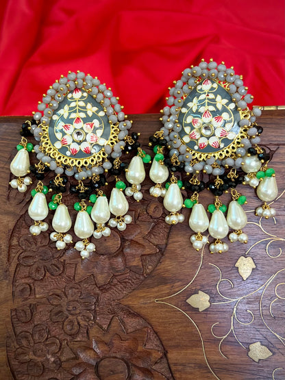 Jharna Beautiful Meenakari Stud earrings DB-GP13600Z