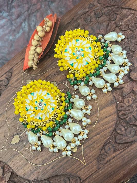 Meera Meenakari Earrings with Mangtika DB-GP13600Z