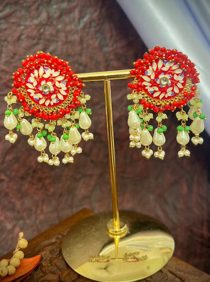 Meera Meenakari Earrings with Mangtika DB-GP13600Z