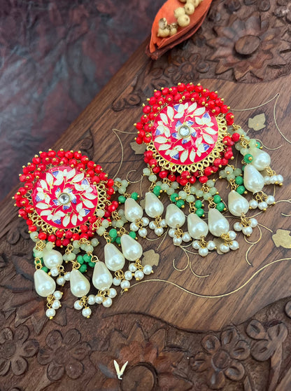 Meera Meenakari Earrings with Mangtika DB-GP13600Z