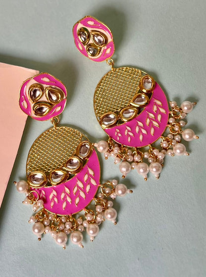 Ruhi Kundan Meenakari Jaal Earrings DB-GP13802Z