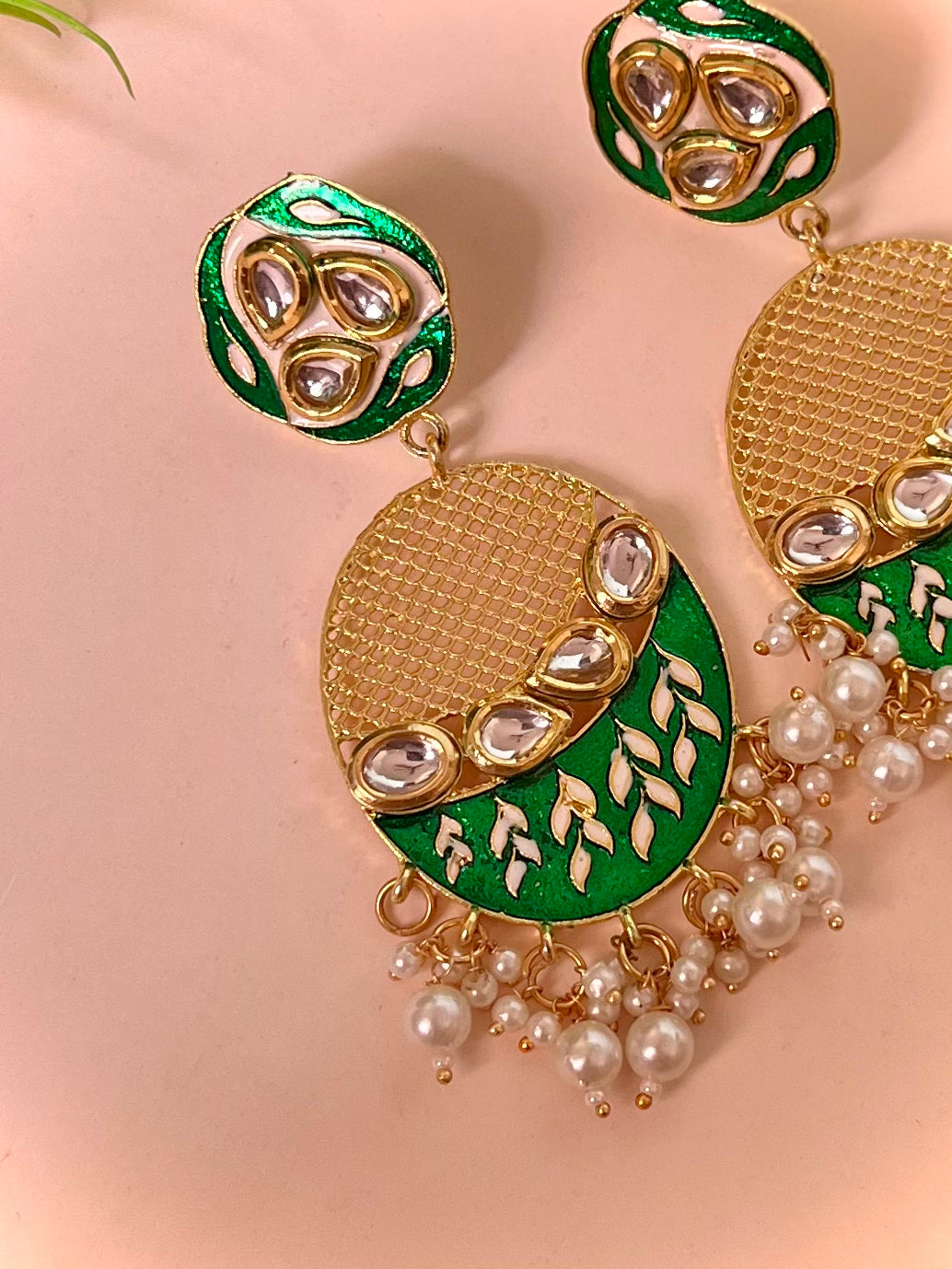 Ruhi Kundan Meenakari Jaal Earrings DB-GP13802Z