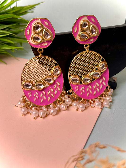 Ruhi Kundan Meenakari Jaal Earrings DB-GP13802Z