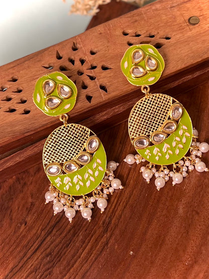 Ruhi Kundan Meenakari Jaal Earrings DB-GP13802Z