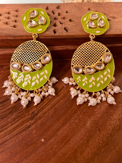 Ruhi Kundan Meenakari Jaal Earrings DB-GP13802Z