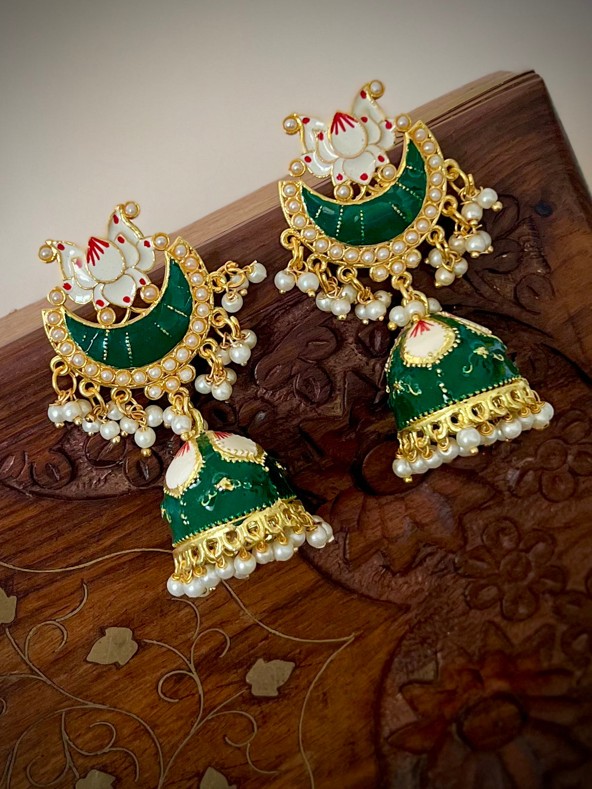 Zevar Meenakari Green Jhumka DB-GP1380Z