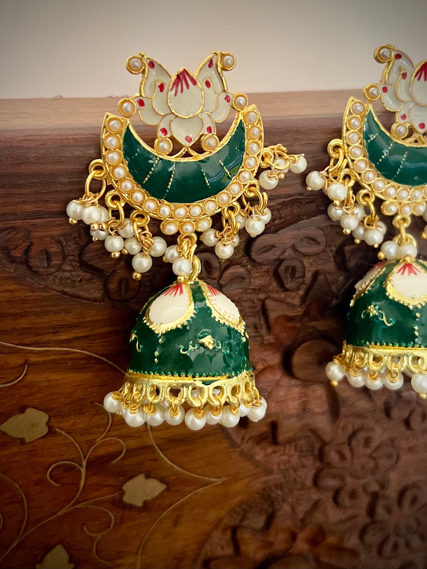 Zevar Meenakari Green Jhumka DB-GP1380Z