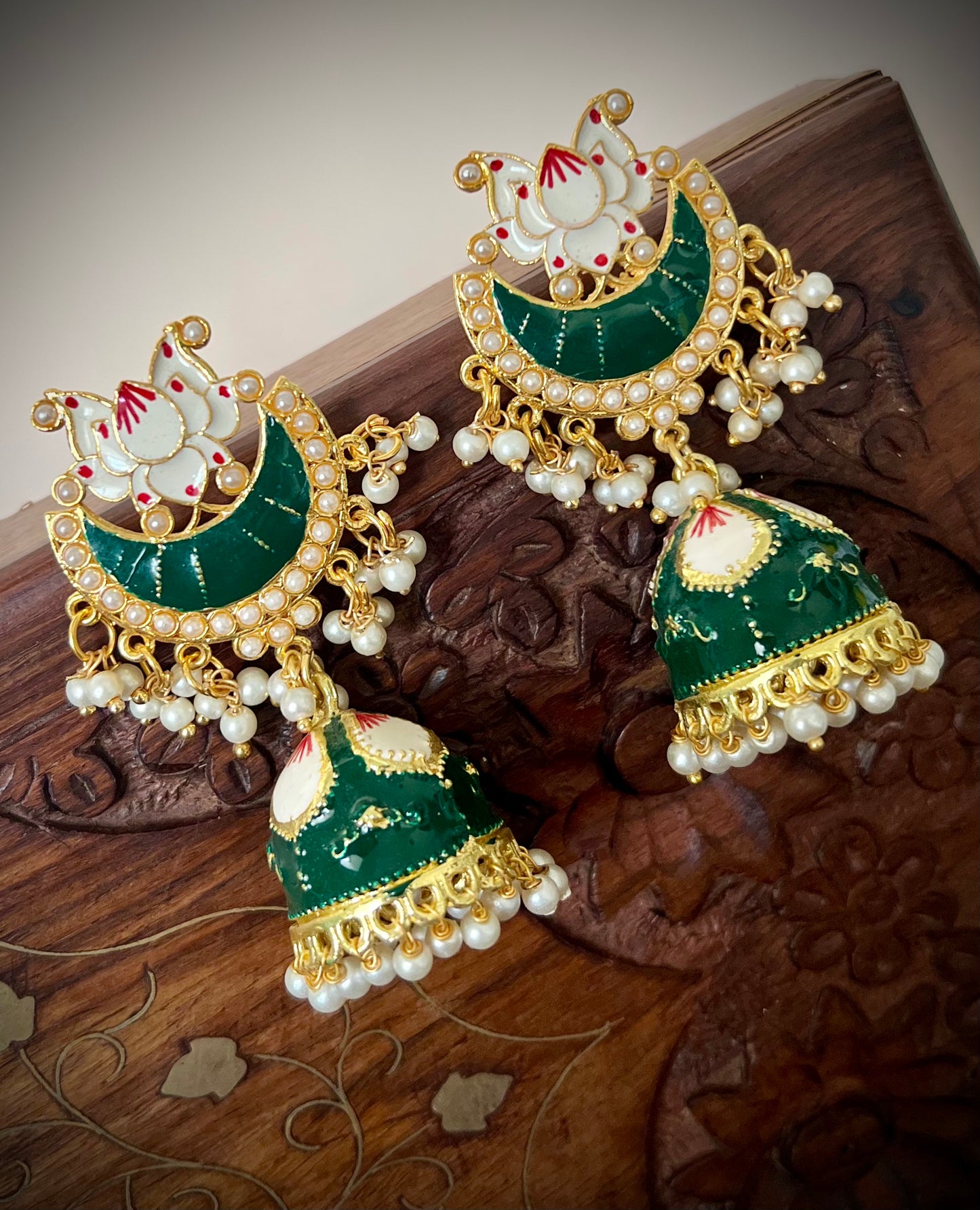 Zevar Meenakari Green Jhumka DB-GP1380Z