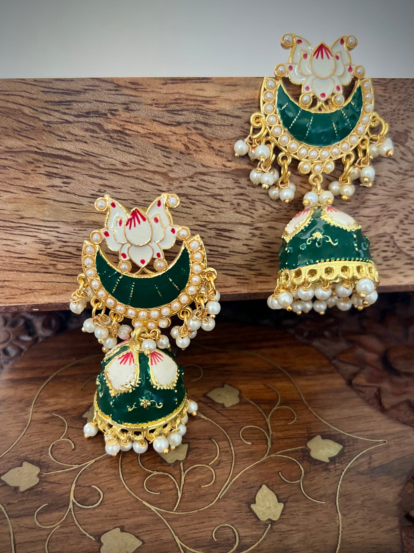 Zevar Meenakari Green Jhumka DB-GP1380Z