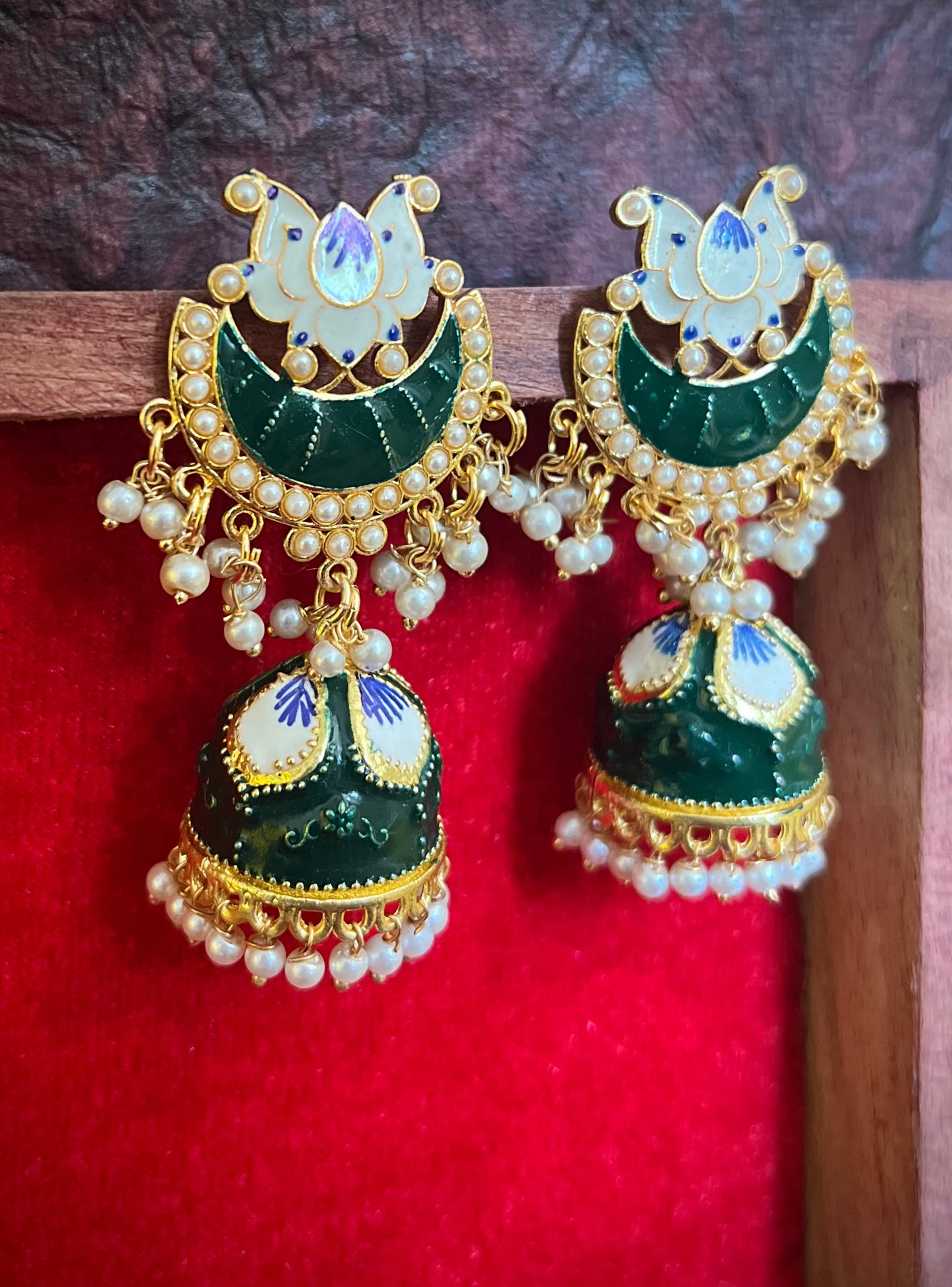 Zevar Meenakari Green Jhumka DB-GP1380Z