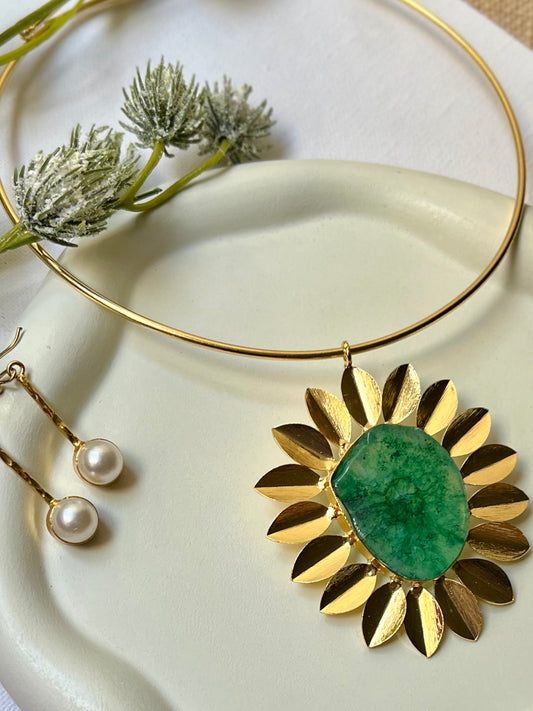 Ghazal Hasli Necklace Set Green DB-GP1680Z2